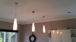 Pendant lights installed